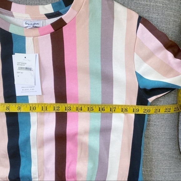 Front tie Striped blouse Size M NEW - Picture 7 of 9